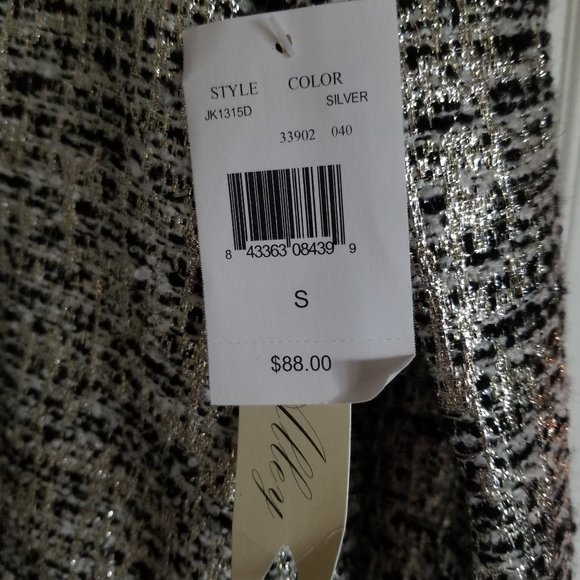 NWT-Petticoat Alley Bomber Jacket Metallic, - Picture 2 of 7